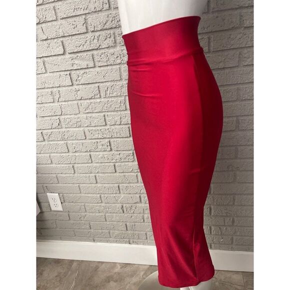Angle Brinks Red High Waisted Fit Forming Long Skirt Size XS - Picture 4 of 7